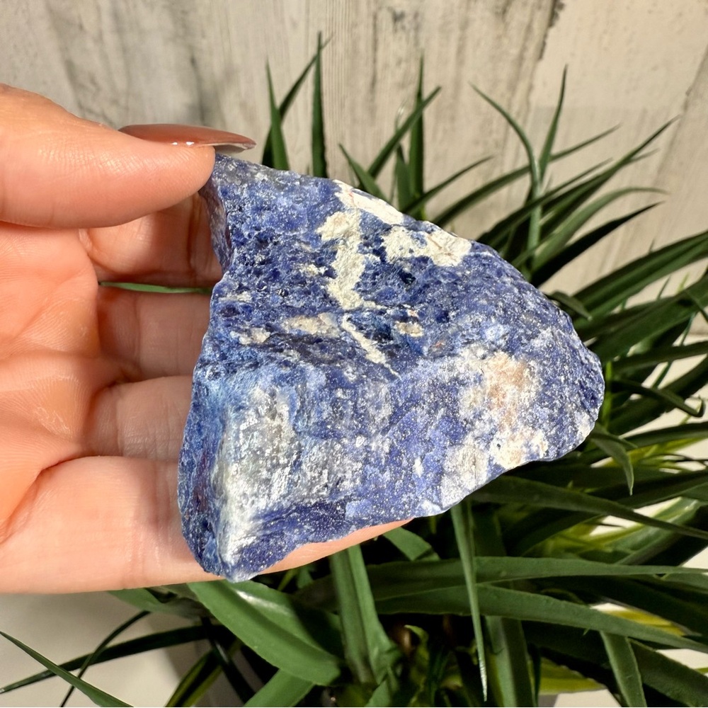 Raw Blue Sodalite Mineral Specimen – Natural Rough Healing Crystal Stone